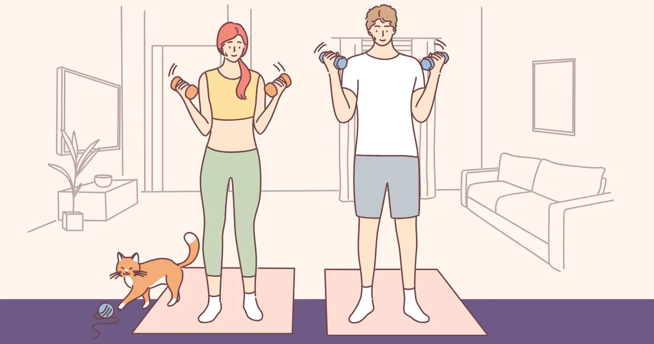 an illustration image of home workouts for weight loss
