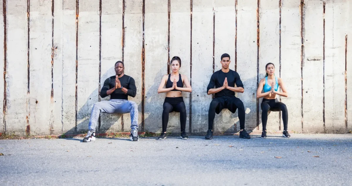 age of a group of people doing wall sits for weight loss